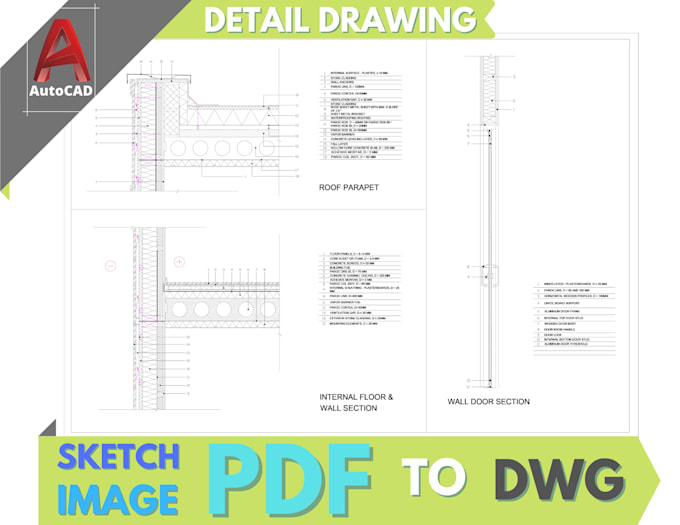create any sketch or image or PDF to dwg
