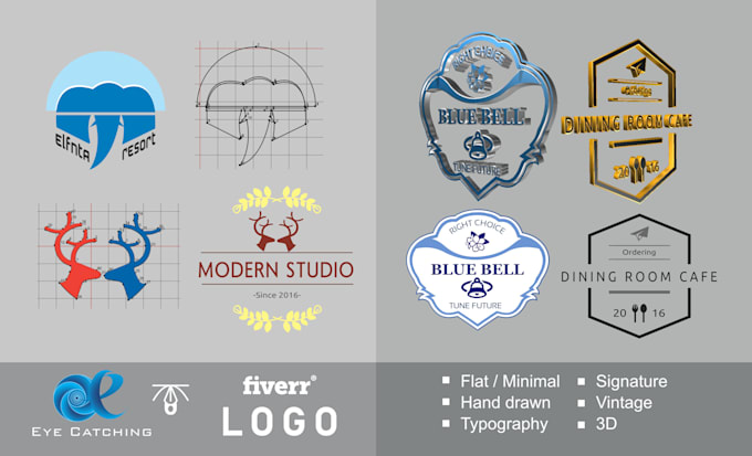 design 3 minimalist modern luxury flat business logo design