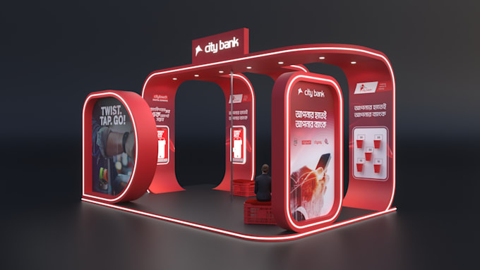 design your 3d exhibition booth, stall, kiosk, stand