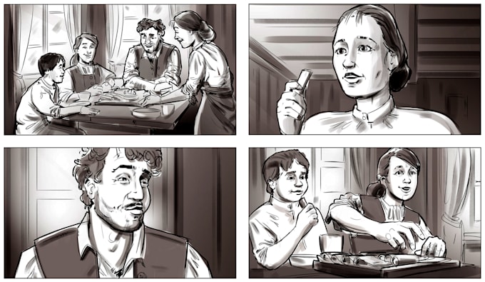 professional storyboards, digital painting