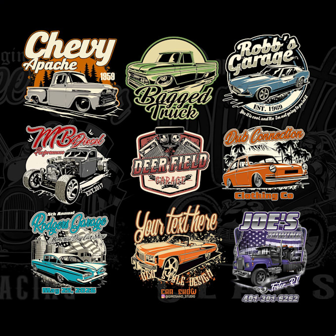 draw vintage car illustration for t shirt design
