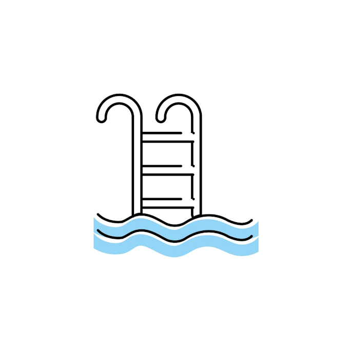 create pool and spa logo with text with any file