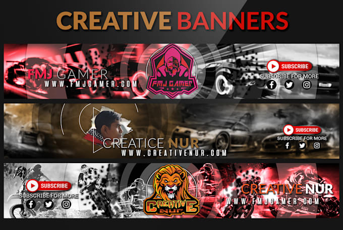 design gaming banner for youtube banner ,facebook, twitch