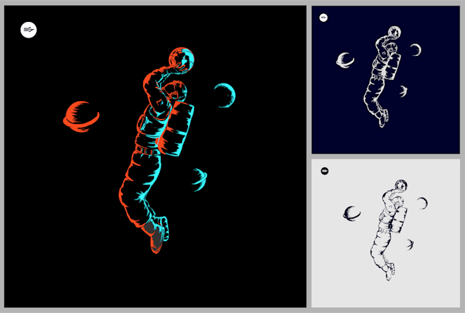 create astronaut illustration design in my style