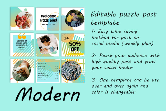 design custom editable social media  templates using canva in 24h