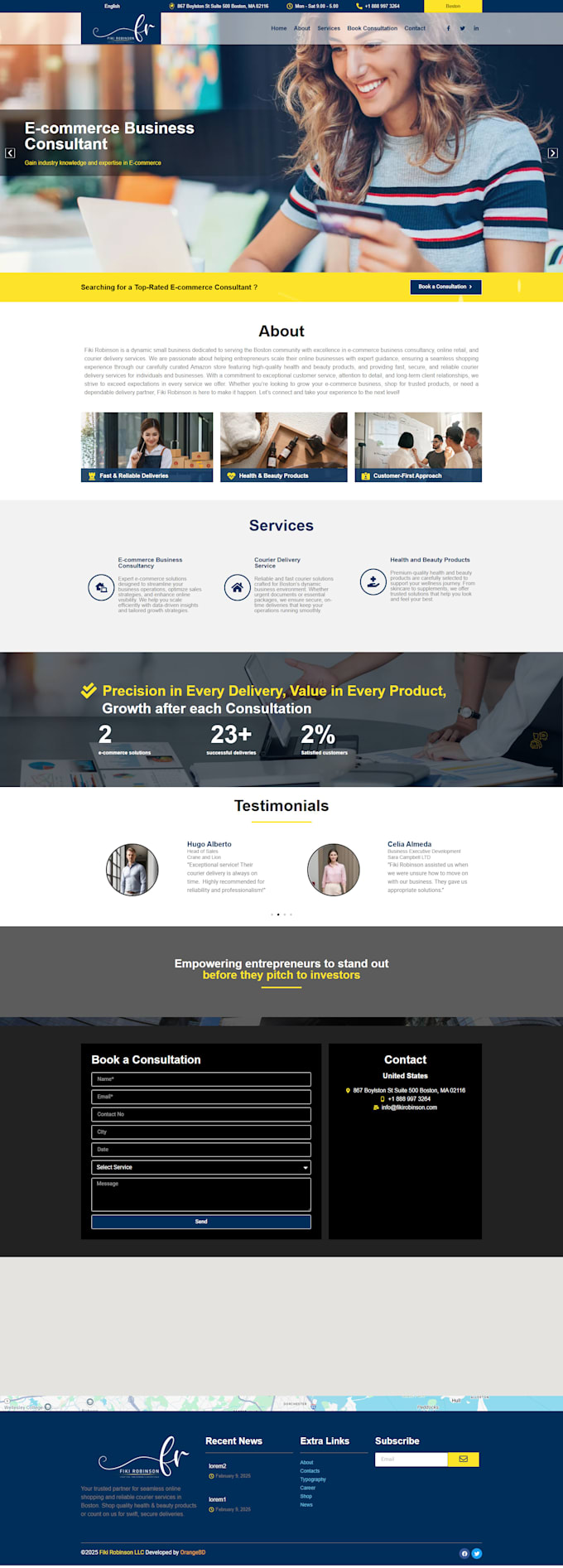 design a modern and creative wordpress elementor landing page