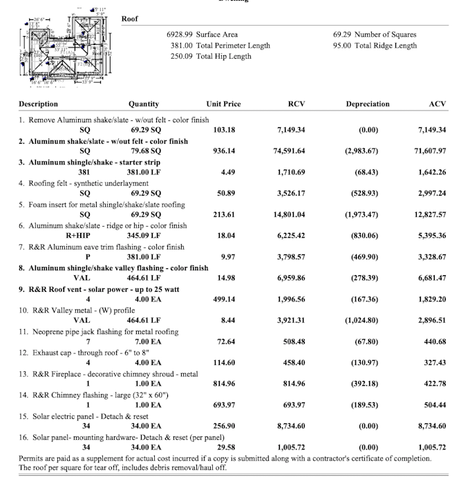 write xactimate roofing estimates and supplements
