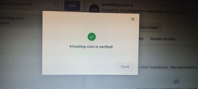 verify your shopify domain