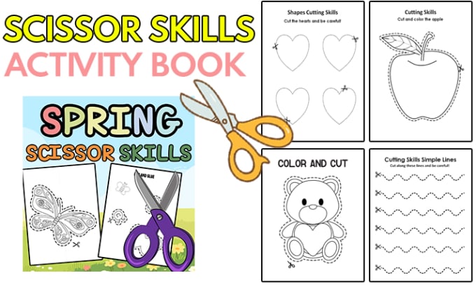 Happy Easter Scissor Skills Activity Book for Kids: Coloring and Cutting  Practice for Boy and Girls a book by Pink Rose Press