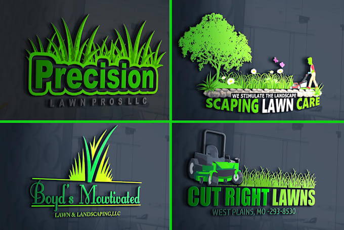 do grass trimming, lawn care, landscape logo
