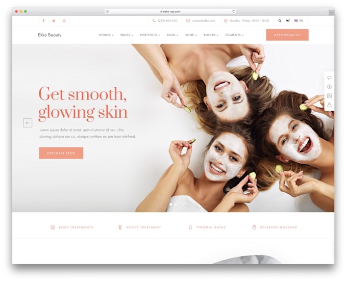 develop spa and beauty salon wordpress website