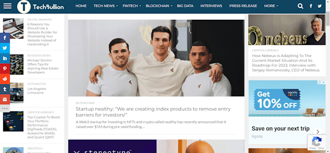 publish articles through guest post backlinks on technology websites