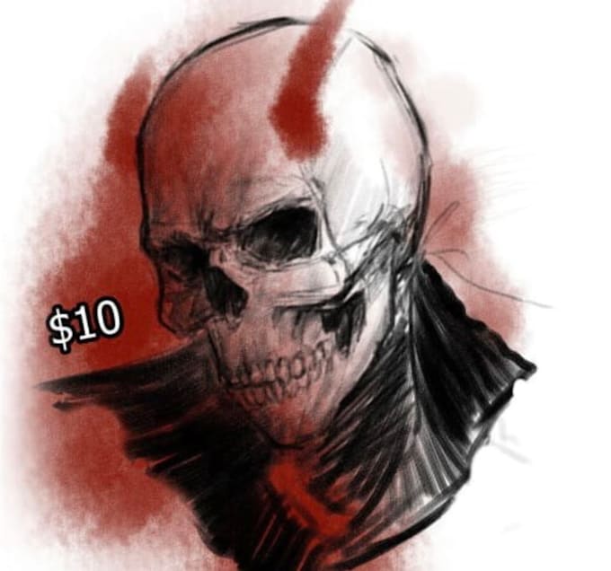 create creepy semi realistic horror illustration