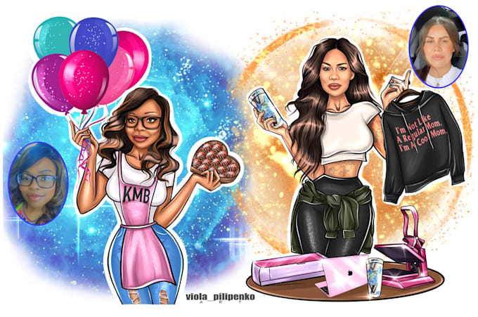 draw cartoon logo portrait for your business