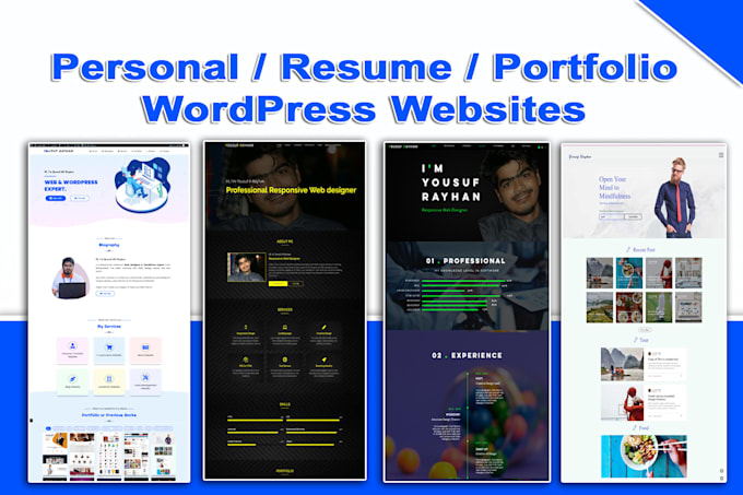 create a resume or personal portfolio website using wordpress elementor
