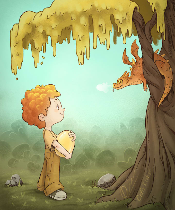 draw cartoon book illustration for you