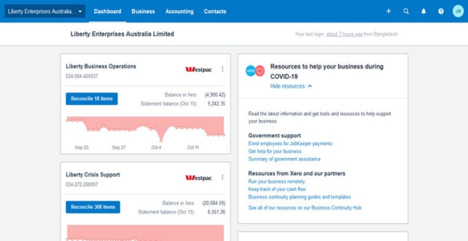 provide bookkeeping and accounting service for xero