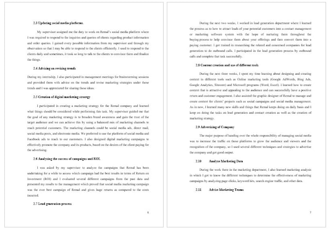 write your internship report