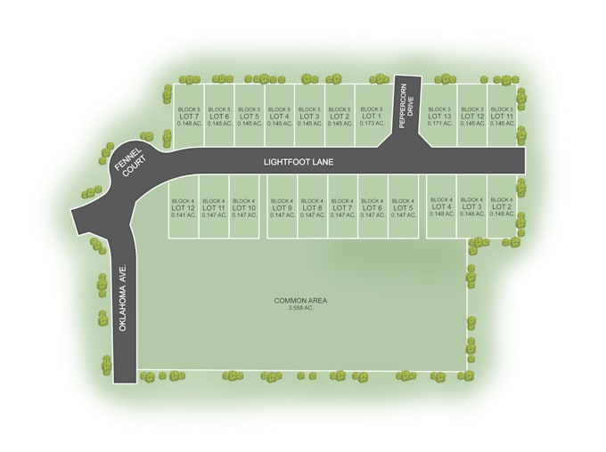 render site plan, town plan, plat map design