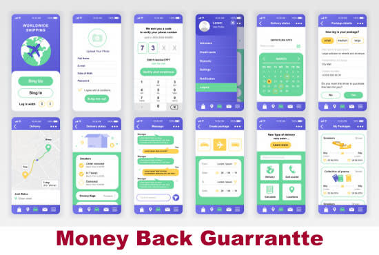 design UI mobile app iphone android and mockups