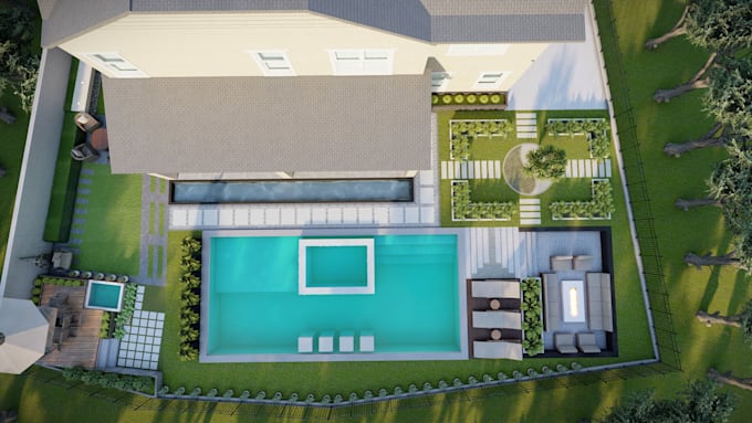 design your swimming pool , and patio deck