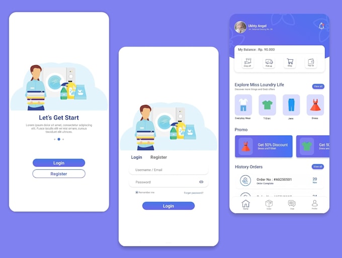 Make mobile app ui in flutter by Izhanatif | Fiverr