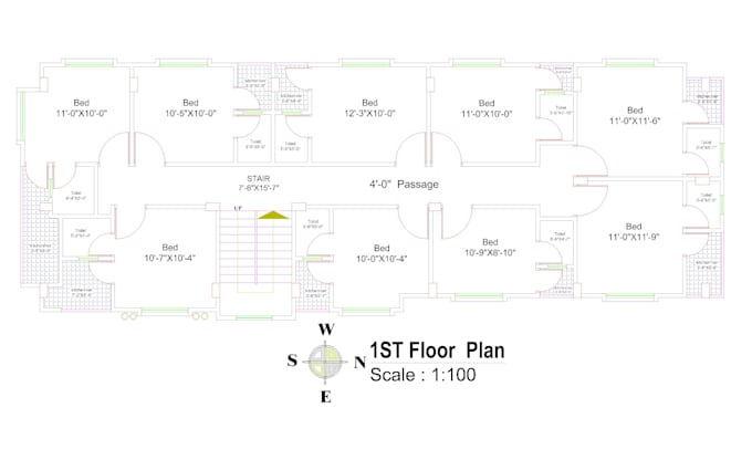 Draw 2d floor plan and architectural drawing in autocad by ...