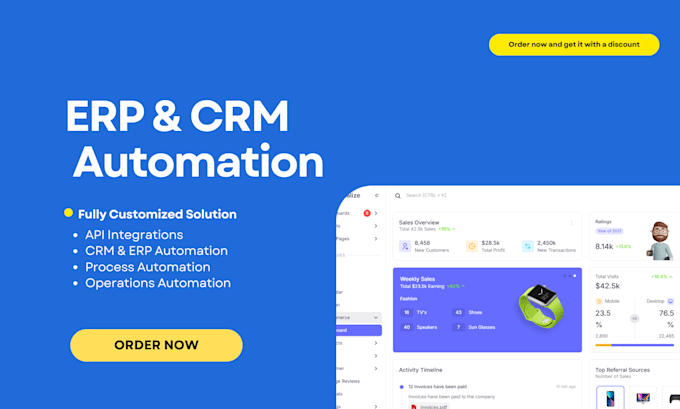 automate CRM or erp using API integrations and rpa workflows