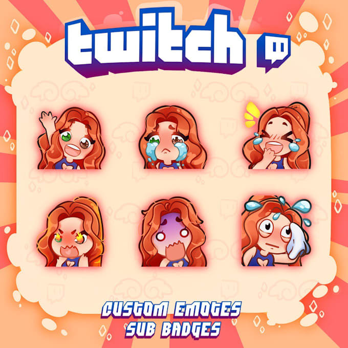 create custom chibi anime twitch emotes or sub badges
