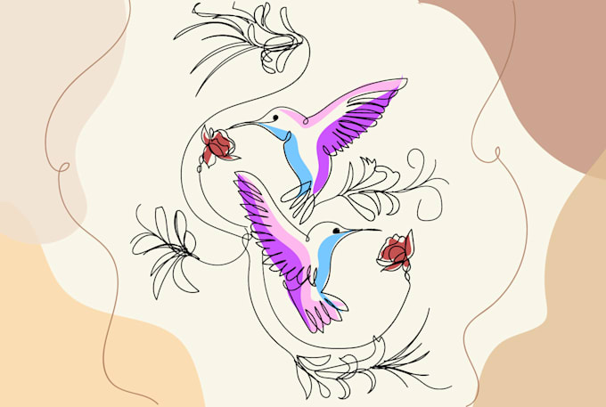 draw elegant vector line art illustration