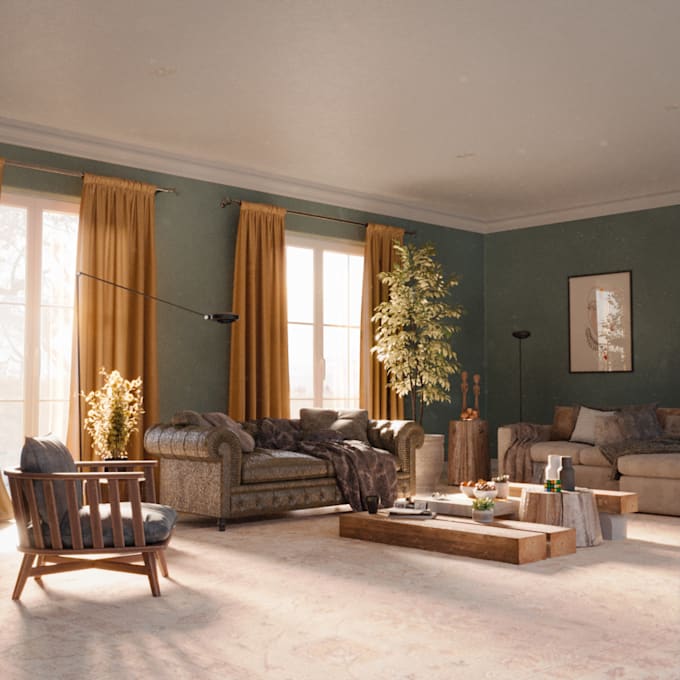 design and render 3d interior