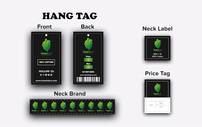design luxury clothing hang tag label full set