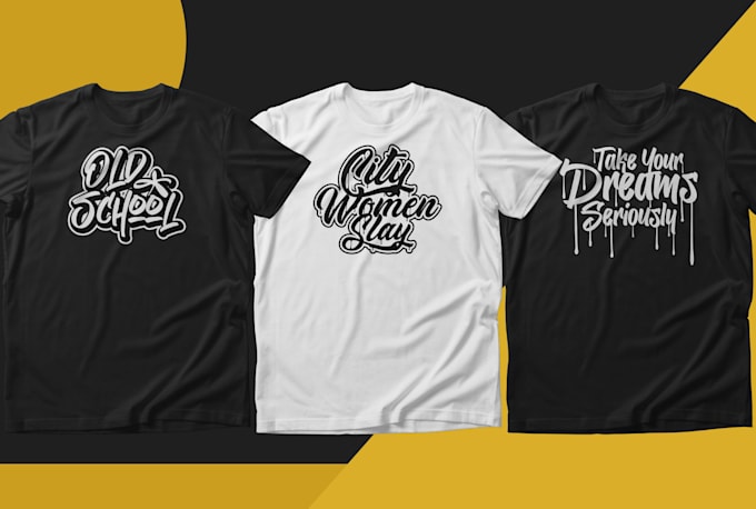 Design awesome black white custom typography t shirt in graffiti style ...