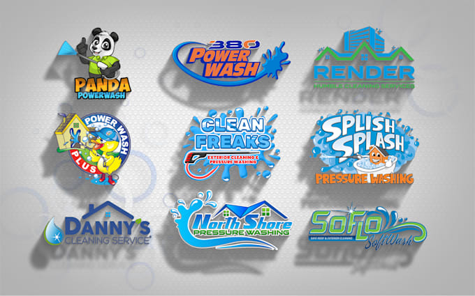 create pressure washing cleaning and power washing logo