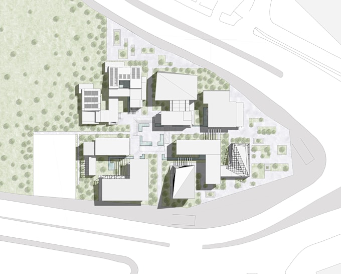 render floor plan, section and elevations