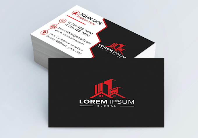 create a real estate modern unique business card in 12 hours