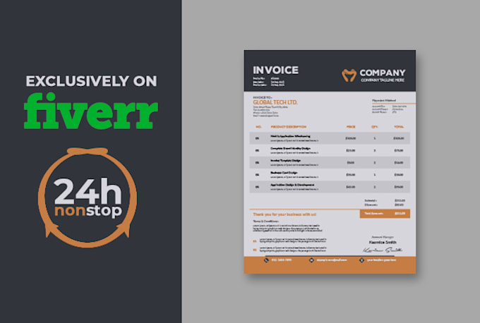 design invoice, letterhead, receipt, proforma, and quotation template