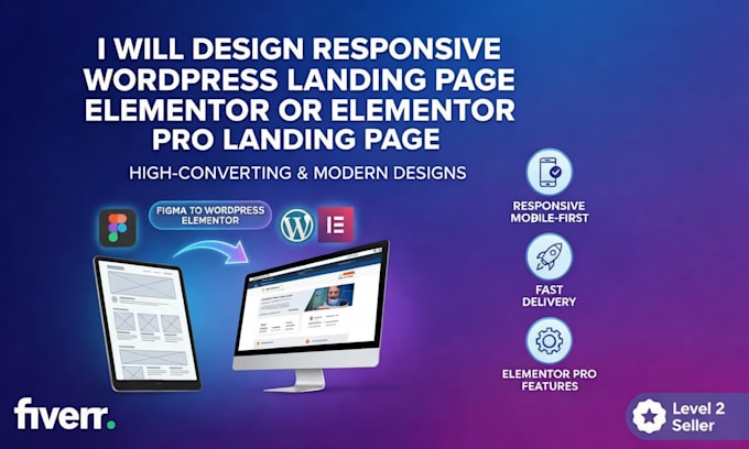 Design responsive wordpress landing page elementor or elementor pro ...