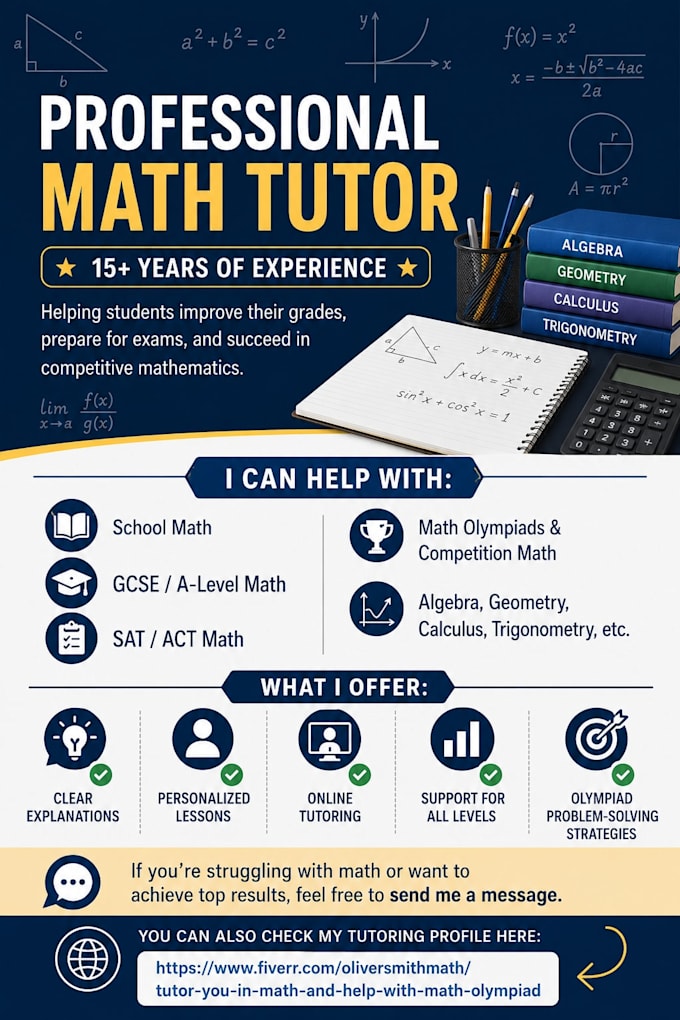 tutor you in math and help with math olympiad