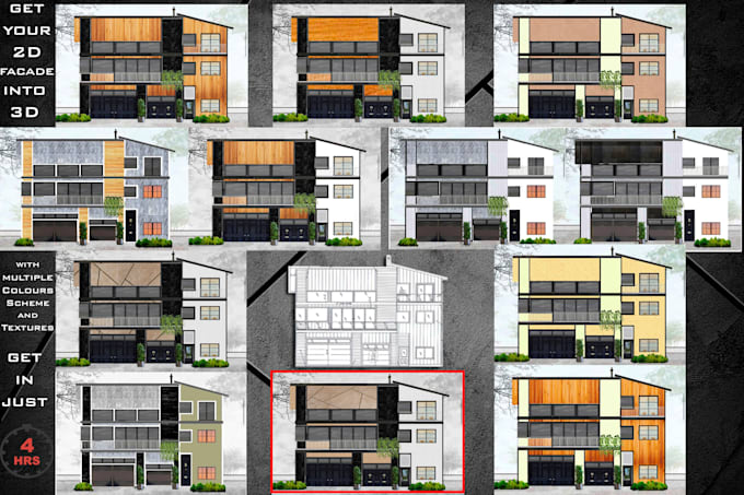 draw 2d plans with photoshop rendering