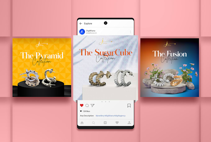 design jewellery social media ads and product posts