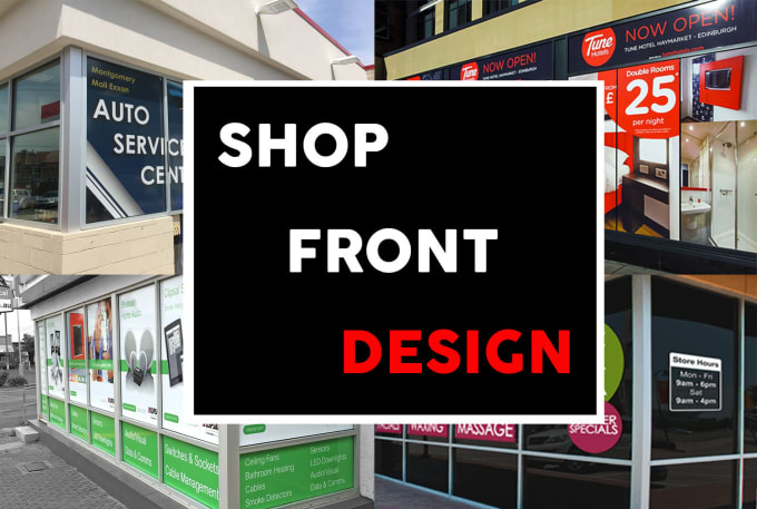 Design stunning shop front store front billboards window design by ...