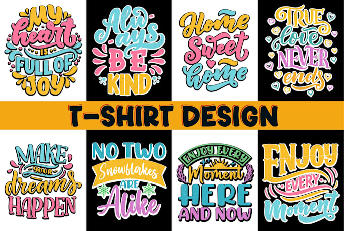 create simple typography and  classic t shirt design