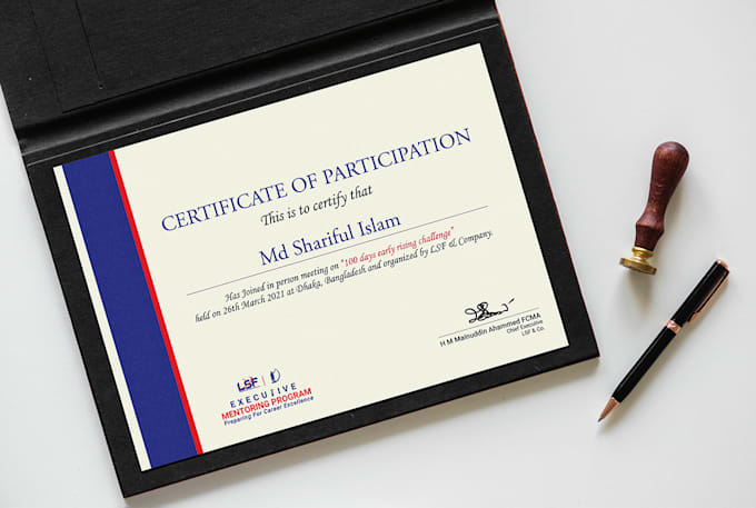 design diploma, award, online or offline course certificate