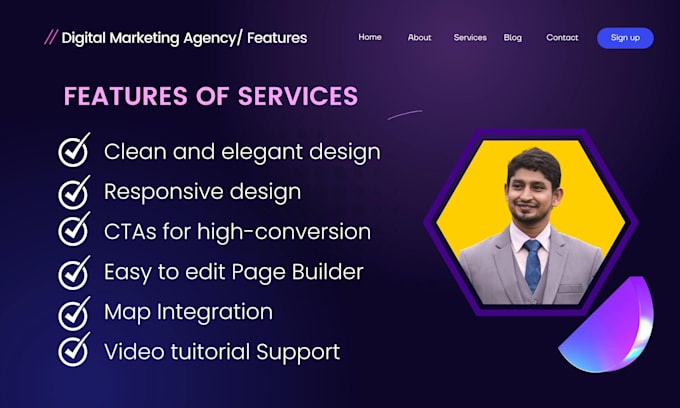 do high converting digital marketing agency website with elementor pro