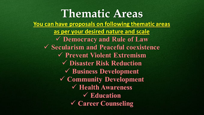 develop project proposals for ngos