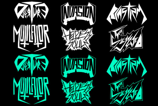 make old school thrash metal logo design