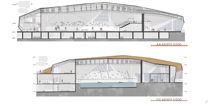 do architecture plan, section, and elevation