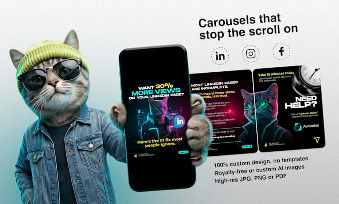 design custom social media carousel posts for your instagram
