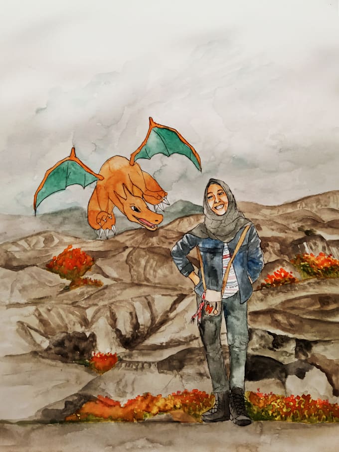 create custom portrait in watercolor